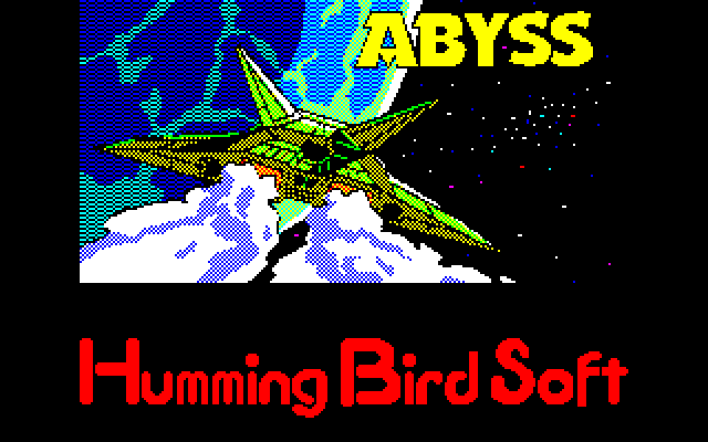Abyss (PC-88) screenshot: Title screen