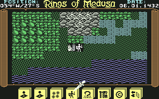 Rings of Medusa (Commodore 64) screenshot: Available actions