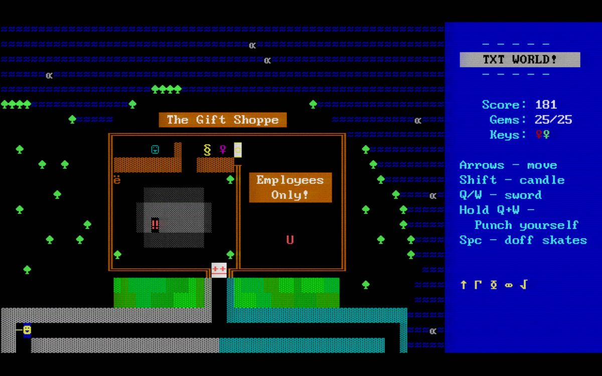 Glittermitten Grove (Windows) screenshot: <i>Frog Fractions 3</i>: the gift shoppe is hard to enter.