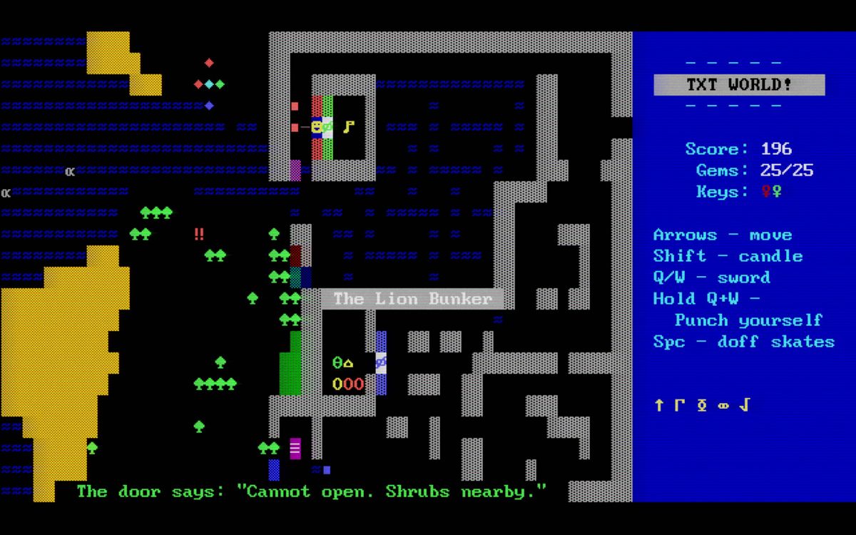 Glittermitten Grove (Windows) screenshot: <i>Frog Fractions 3</i>: the Lion Bunker is a busy section.