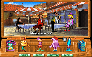 Around the World in 80 Days (DOS) screenshot: Cafe.