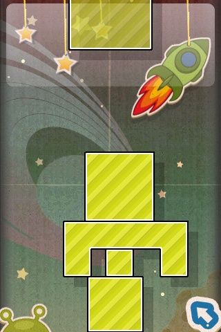 Finger Physics (iPhone) screenshot: Another build a stable structure level - still fairly easy to solve.