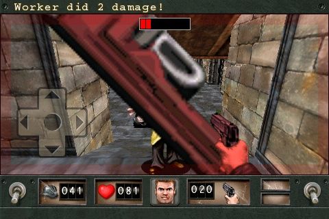 Wolfenstein RPG (iPhone) screenshot: Technicians throw wrenches.