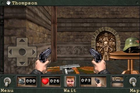 Wolfenstein RPG (iPhone) screenshot: Nice - a Thompson Machinegun.