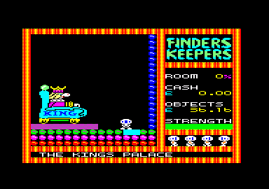 Finders Keepers (Amstrad CPC) screenshot: Starting before the king.