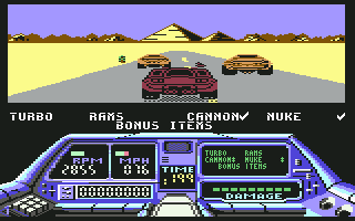 Techno Cop (Commodore 64) screenshot: The Driving Part