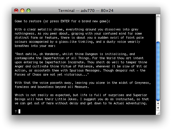 ADV770 (Macintosh) screenshot: First puzzle