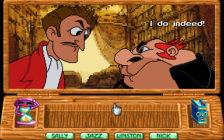 Around the World in 80 Days (DOS) screenshot: Phineas Fogg and Baron Henry Hogsbreath.