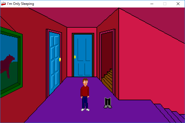 I'm Only Sleeping (Windows) screenshot: Exiting his room