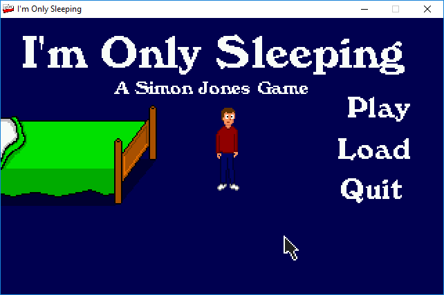 I'm Only Sleeping (Windows) screenshot: Title and Main Menu