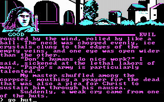 I, Damiano: The Wizard of Partestrada (PC Booter) screenshot: Type in commands to interact with the game