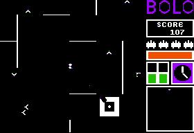 Bolo (Apple II) screenshot: Destroying enemy base