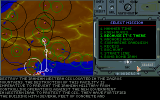 Megafortress Mega Pak (DOS) screenshot: Mission straight into the heart of Iran
