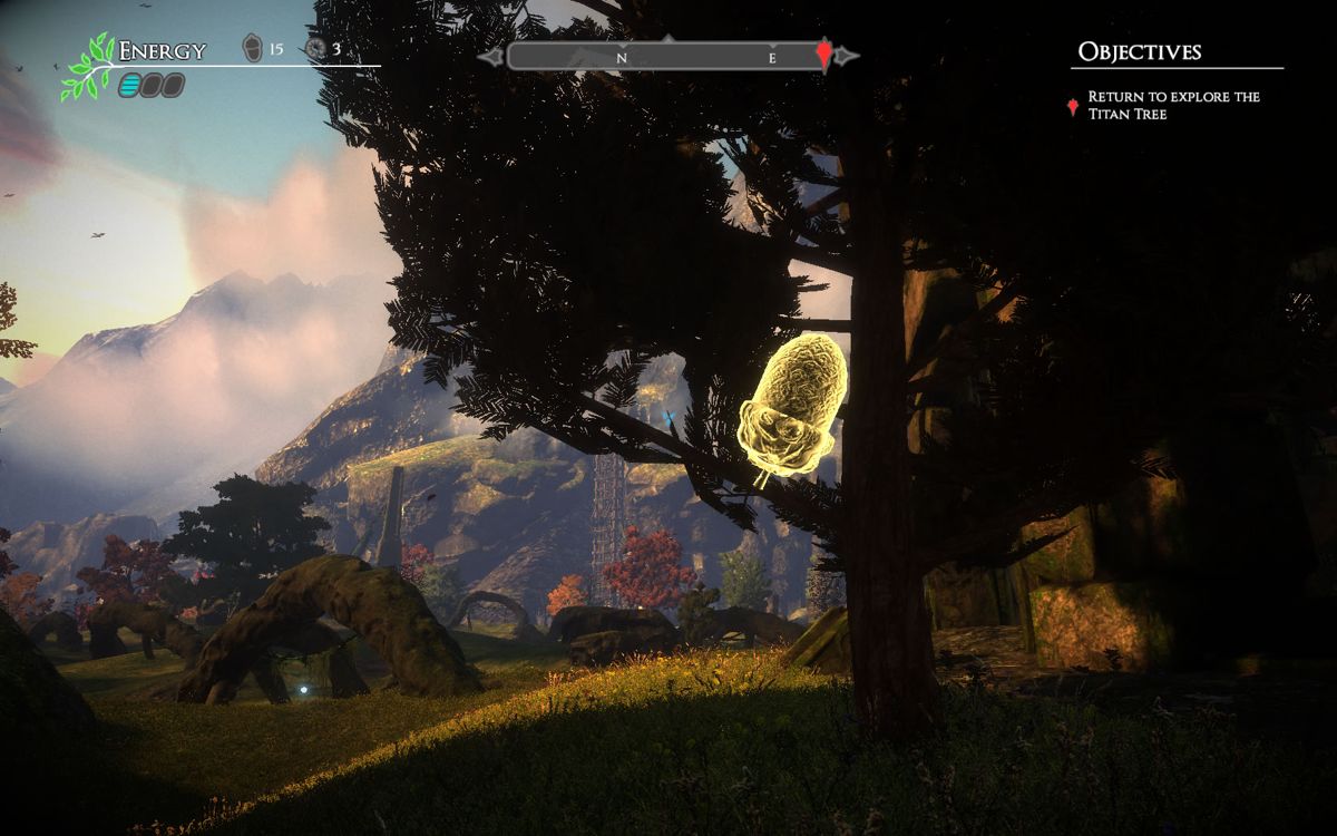 Valley (Windows) screenshot: Catching an acorn mid-air.