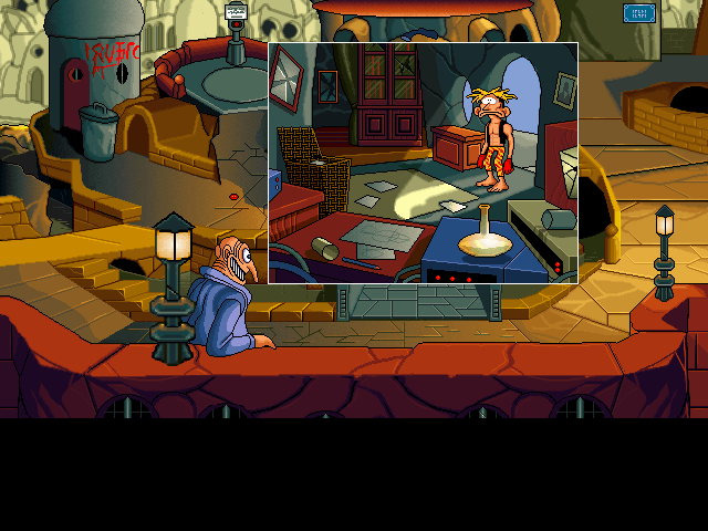 The Bizarre Adventures of Woodruff and the Schnibble (Windows 3.x) screenshot: At home <fear!>
