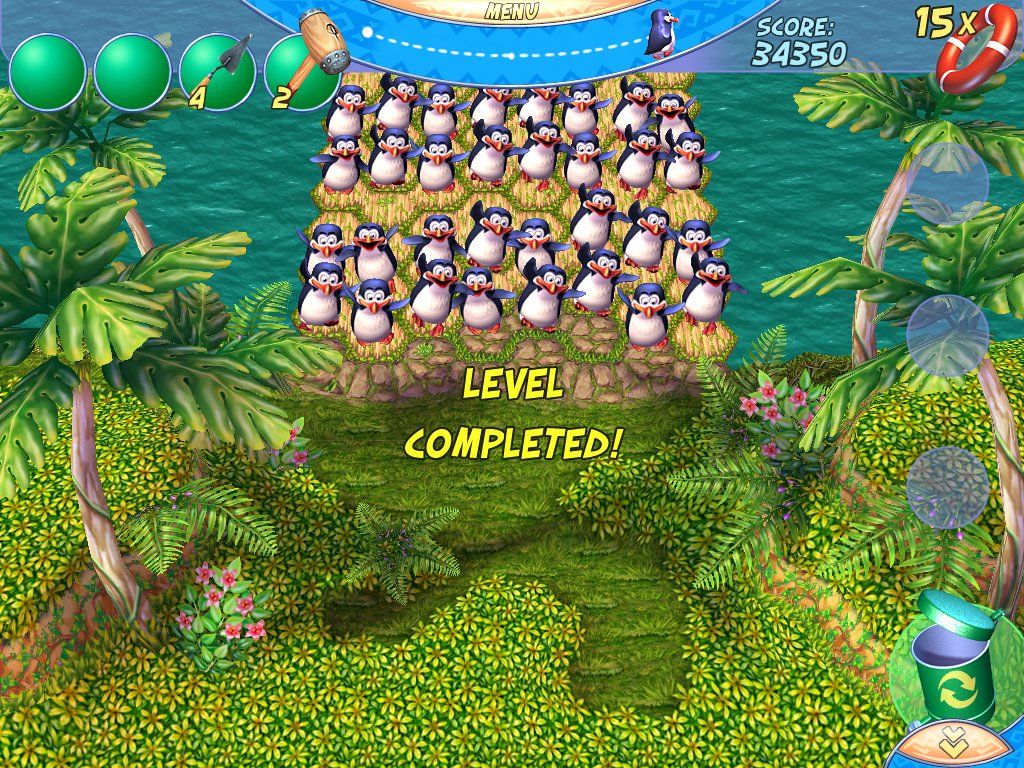 Penguins' Journey (Windows) screenshot: Level complete