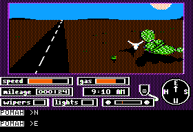 Crosscountry California (Apple II) screenshot: In the desert near Mojave