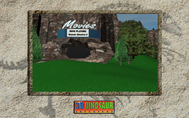 3-D Dinosaur Adventure (DOS) screenshot: Movie entrance