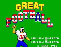 Great Football (SEGA Master System) screenshot: Title