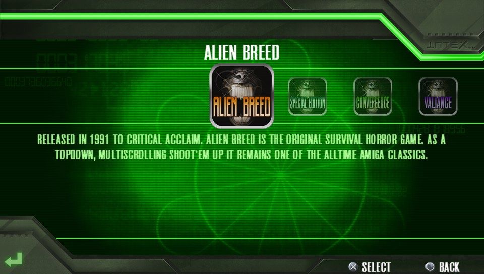 Alien Breed (PS Vita) screenshot: Choose the campaign you want to play