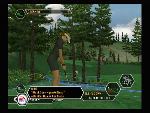Tiger Woods PGA Tour 08 (Wii) screenshot: Super putting mode! The blue grid helps you decide how hard to put.