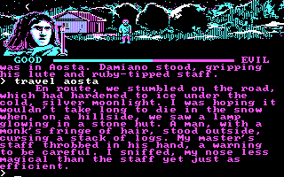 I, Damiano: The Wizard of Partestrada (PC Booter) screenshot: Uncover some trouble while travelling
