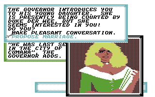 Sid Meier's Pirates! (Commodore 64) screenshot: The beautiful type of governor's daughters in the game.