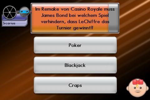 Trivial Pursuit (iPhone) screenshot: An entertainment question.