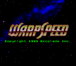 WarpSpeed (Genesis) screenshot: Title screen