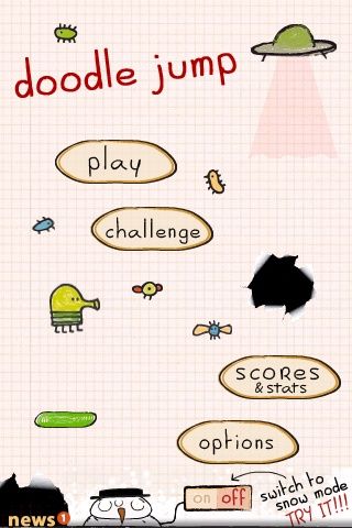 Doodle Jump (iPhone) screenshot: Main Menu