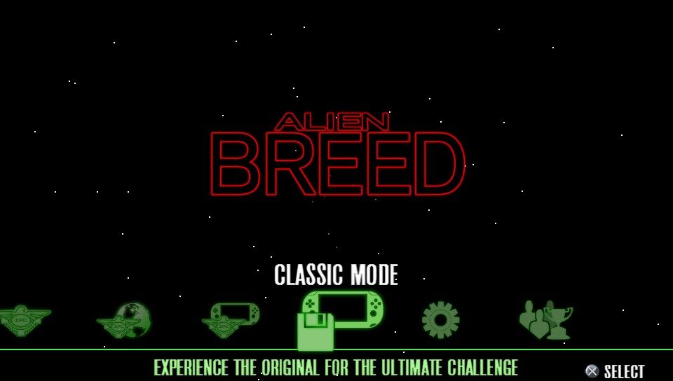 Alien Breed (PS Vita) screenshot: You can also play the game in the classic mode with the original graphics.
