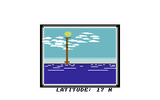 Sid Meier's Pirates! (Commodore 64) screenshot: Taking a sun sight to find out your latitude.
