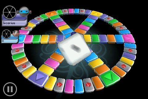 Trivial Pursuit (iPhone) screenshot: Throwing the dice (virtually).