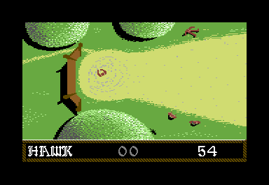 Blood 'n Guts (Commodore 64) screenshot: The infamous Cat Throwing event