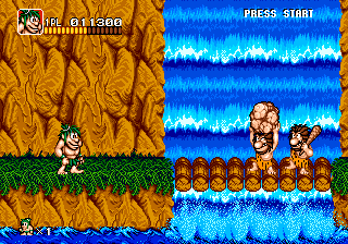 Joe & Mac: Caveman Ninja (Genesis) screenshot: These guys are in my way