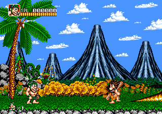 Joe & Mac: Caveman Ninja (Genesis) screenshot: Starting out