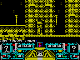 Dalek Attack (ZX Spectrum) screenshot: Outside in the streets of London.