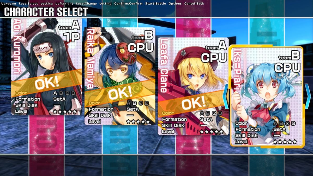 Magical Battle Festa (Windows) screenshot: Select characters to battle