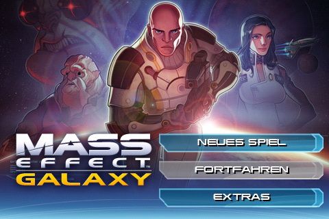 Mass Effect: Galaxy (iPhone) screenshot: Main Menu