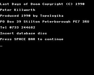Last Days of Doom + Hezarin (Electron) screenshot: Last Day of Doom: title