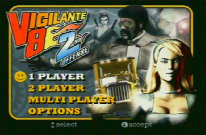 Vigilante 8: 2nd Offense (Nintendo 64) screenshot: Main Menu