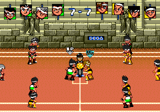 Honō no Tōkyūji: Dodge Danpei (Genesis) screenshot: Getting ready to start the game