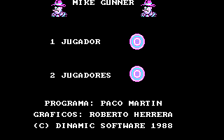 Mike Gunner (DOS) screenshot: Main Menu.