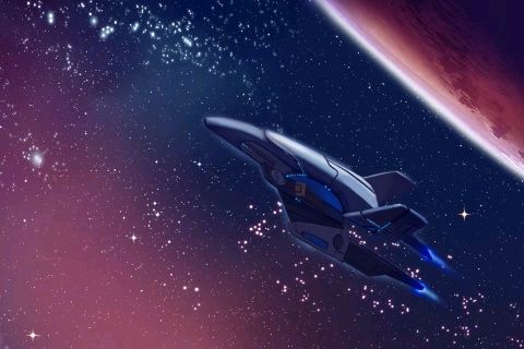 Mass Effect: Galaxy (iPhone) screenshot: Meet Jacob's ship.