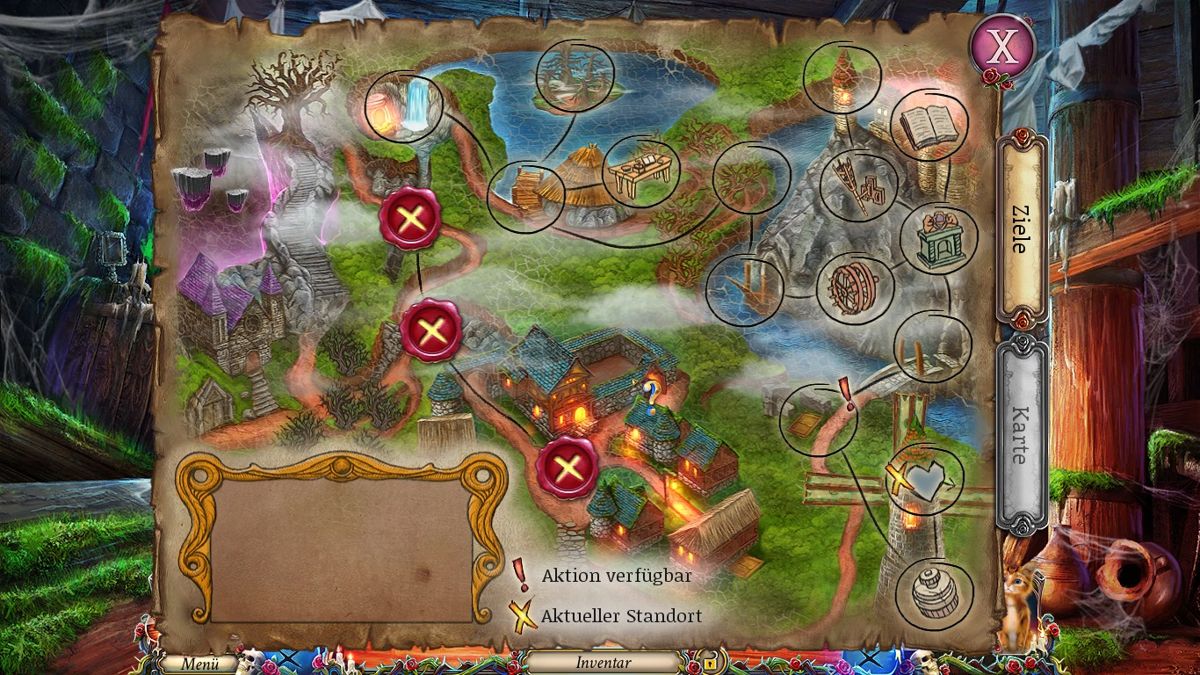 Grim Legends: The Forsaken Bride (Windows) screenshot: The map allows you to travel faster