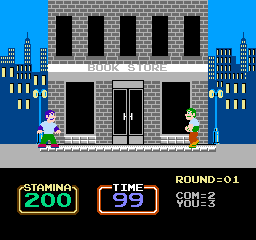 Urban Champion (NES) screenshot: Two fighters square off