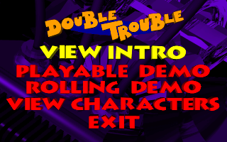 Bud Tucker in Double Trouble (DOS) screenshot: Demo version: Main menu