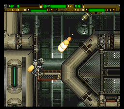Front Mission: Gun Hazard (SNES) screenshot: Even though it's a factory, it's still defended