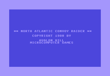 North Atlantic Convoy Raider (Commodore 64) screenshot: Title