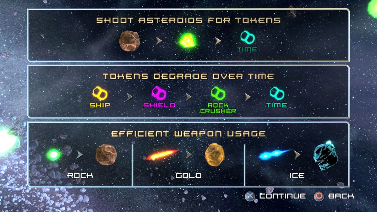 Super Stardust Ultra (PlayStation 4) screenshot: Loading screen presenting basic rules.